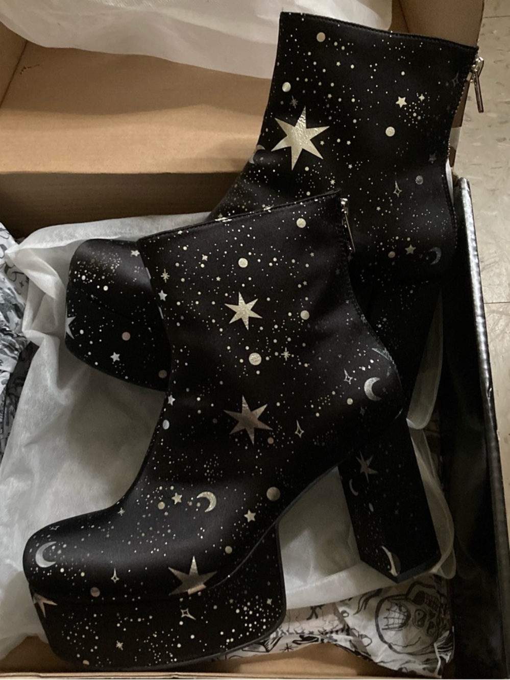 Current Mood Lyra Black Starry Platform Ankle Boots